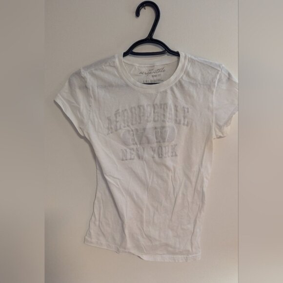 Tops - Aeropostale White T-Shirt with Logo - Womens X-Large